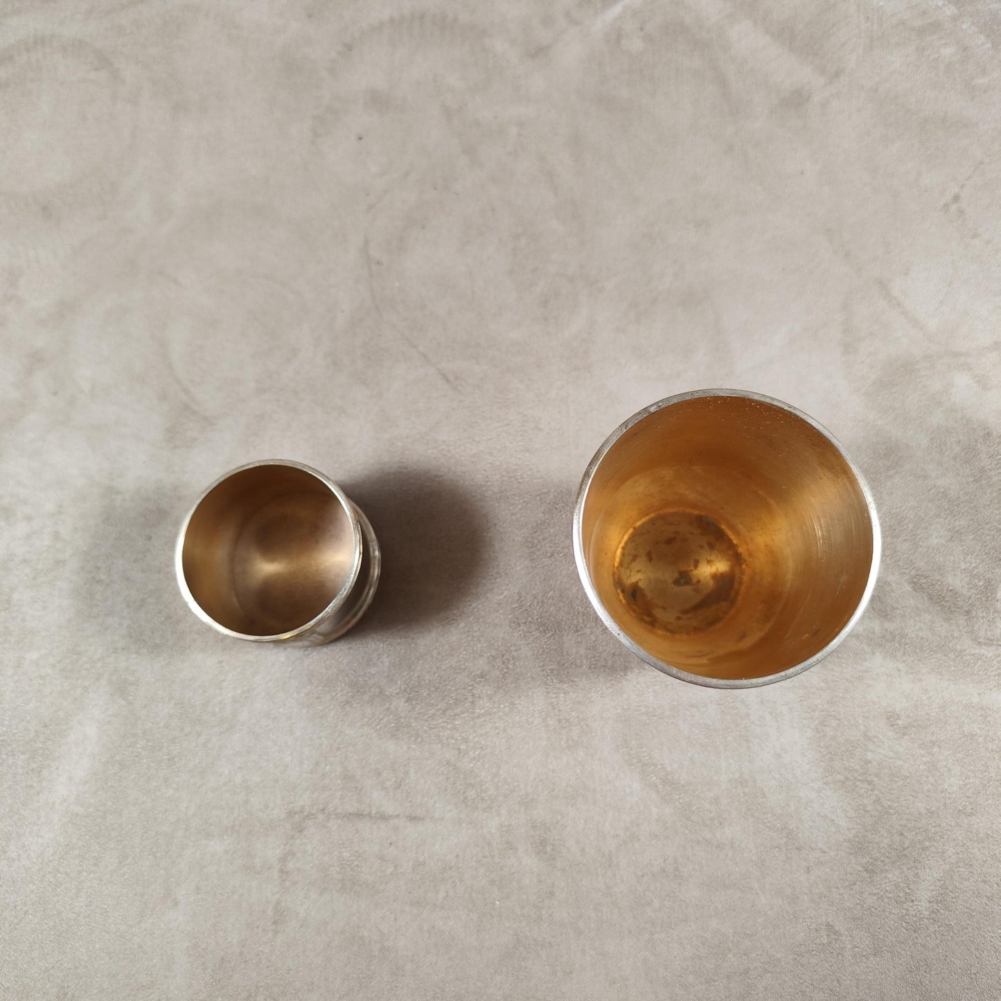 Ecrin Timbale de baptêmes et rond de serviette en métal argenté Art DécoPoinçon d'orfèvre Made in France Vintage 1900