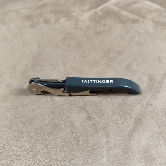 Décapsuleur, Tire-bouchon Champagne TAITTINGER en métal et plastique Made in France Vintage 1980