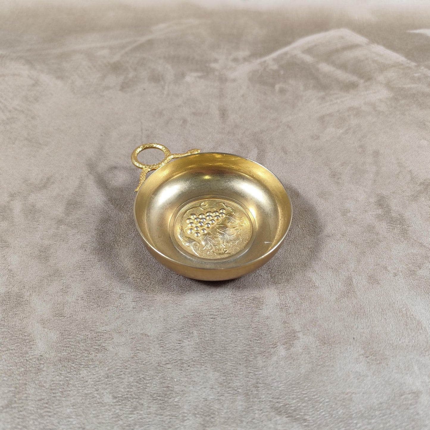 Tastevin en métal doré Made in France Vintage 1970