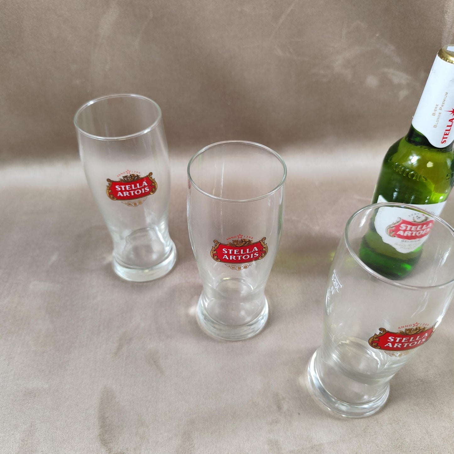 Lot de 6 verres à bière Stella Artois en verre Made in France Vintage 1980