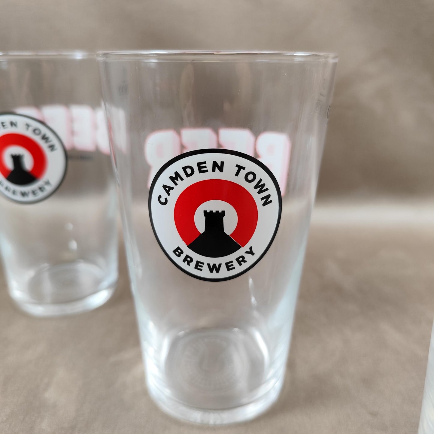 Lot de 6 verres à bière Camden Town en verre Made in France Vintage 2000