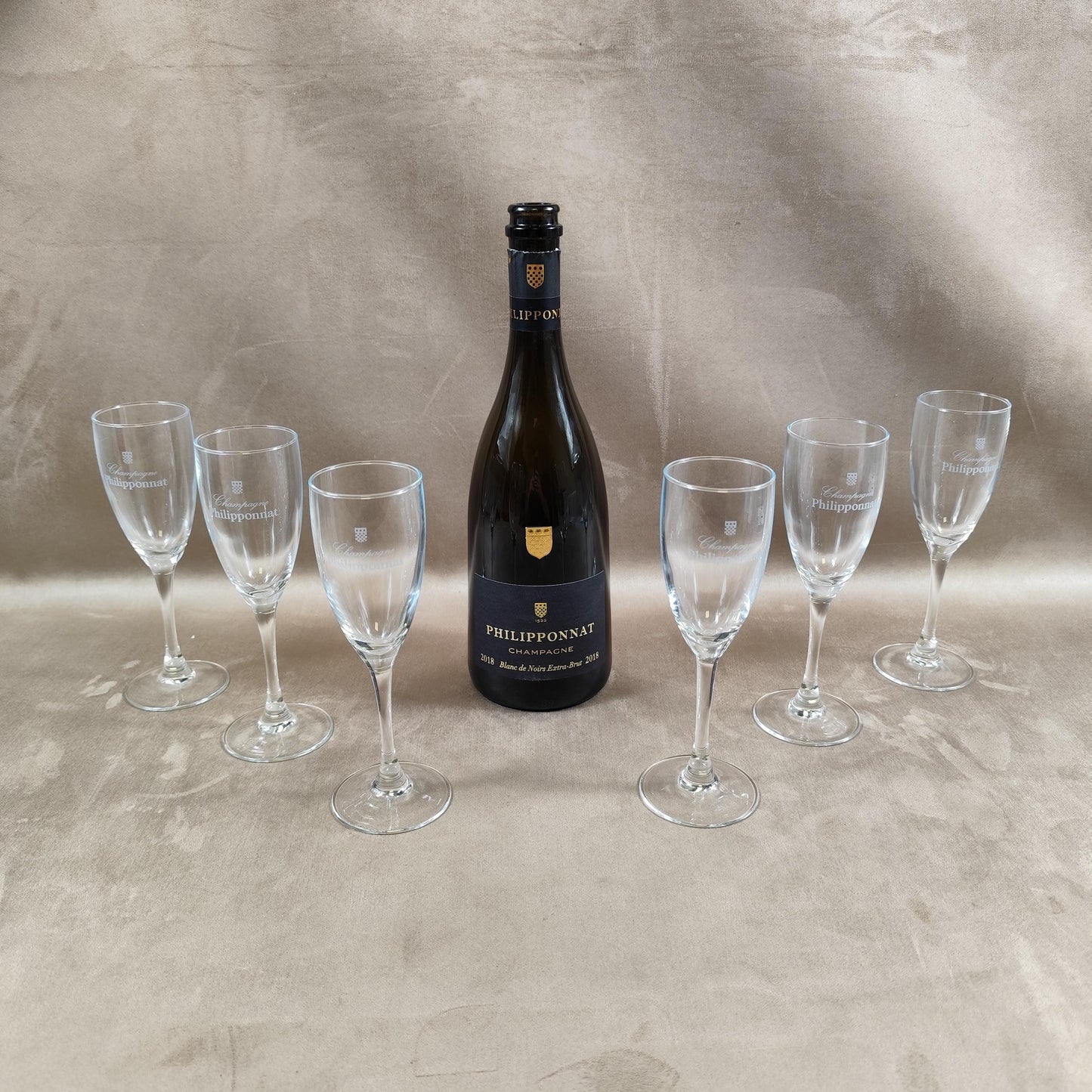 Lot de 6 Flûtes Champagne Philipponnat Made in France Vintage 1970