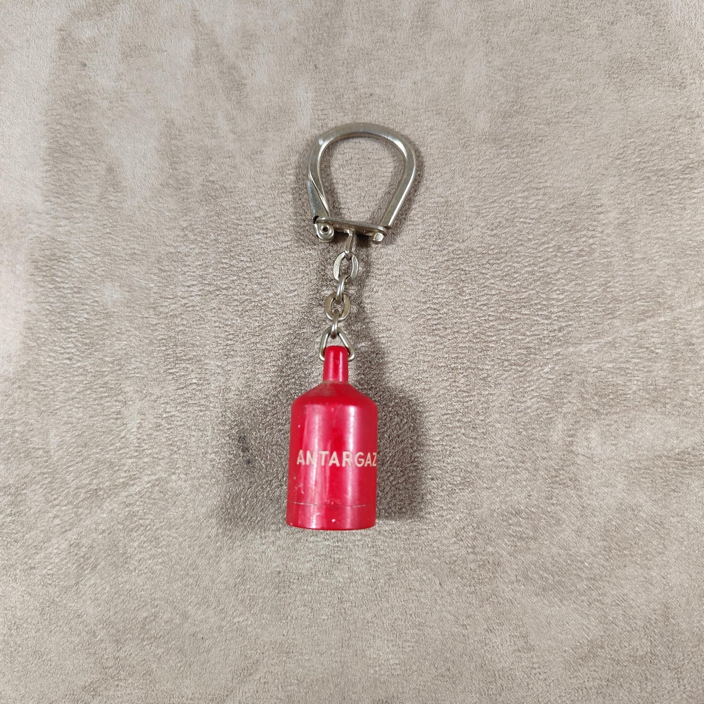 Porte clés Publicitaire vintage Antargaz en forme de bouteille de gaz rouge