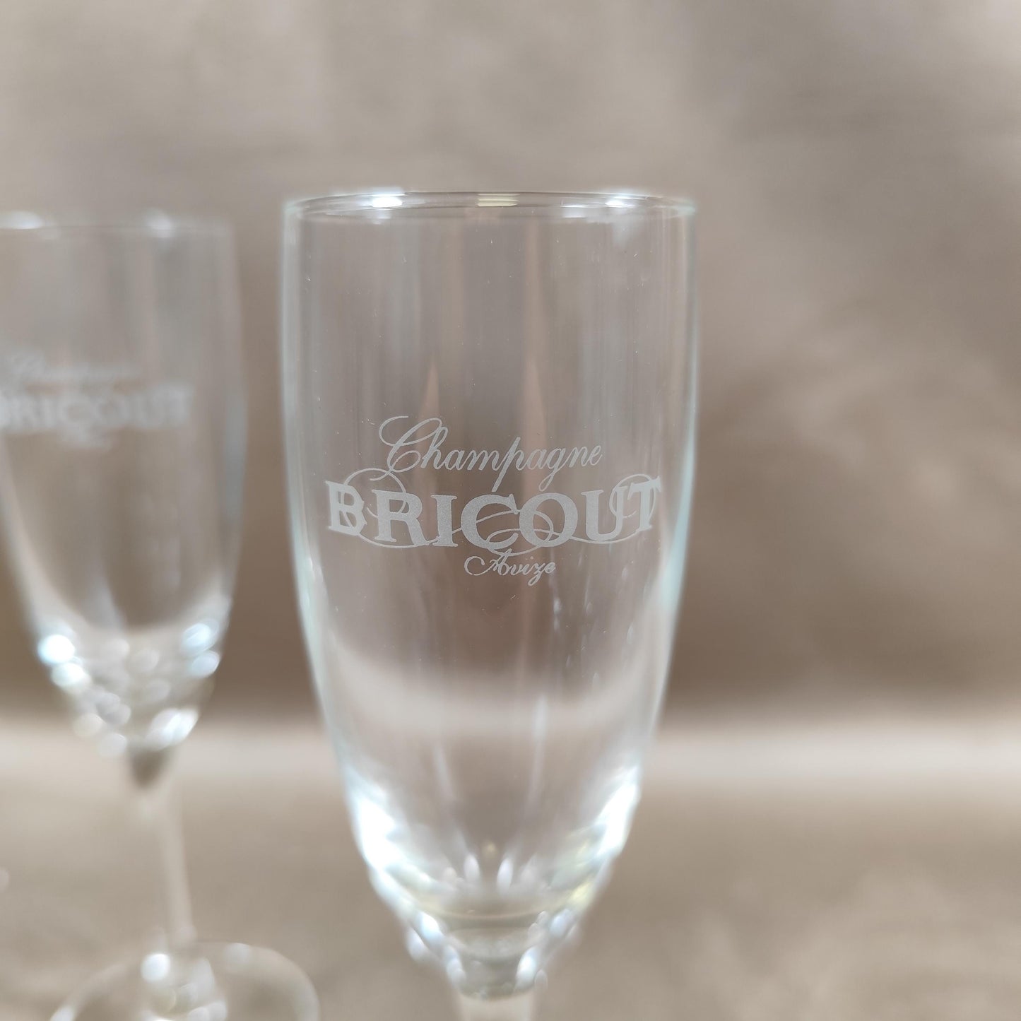 Lot de 6 flutes Champagne Bricout Made in France Vintage 1970
