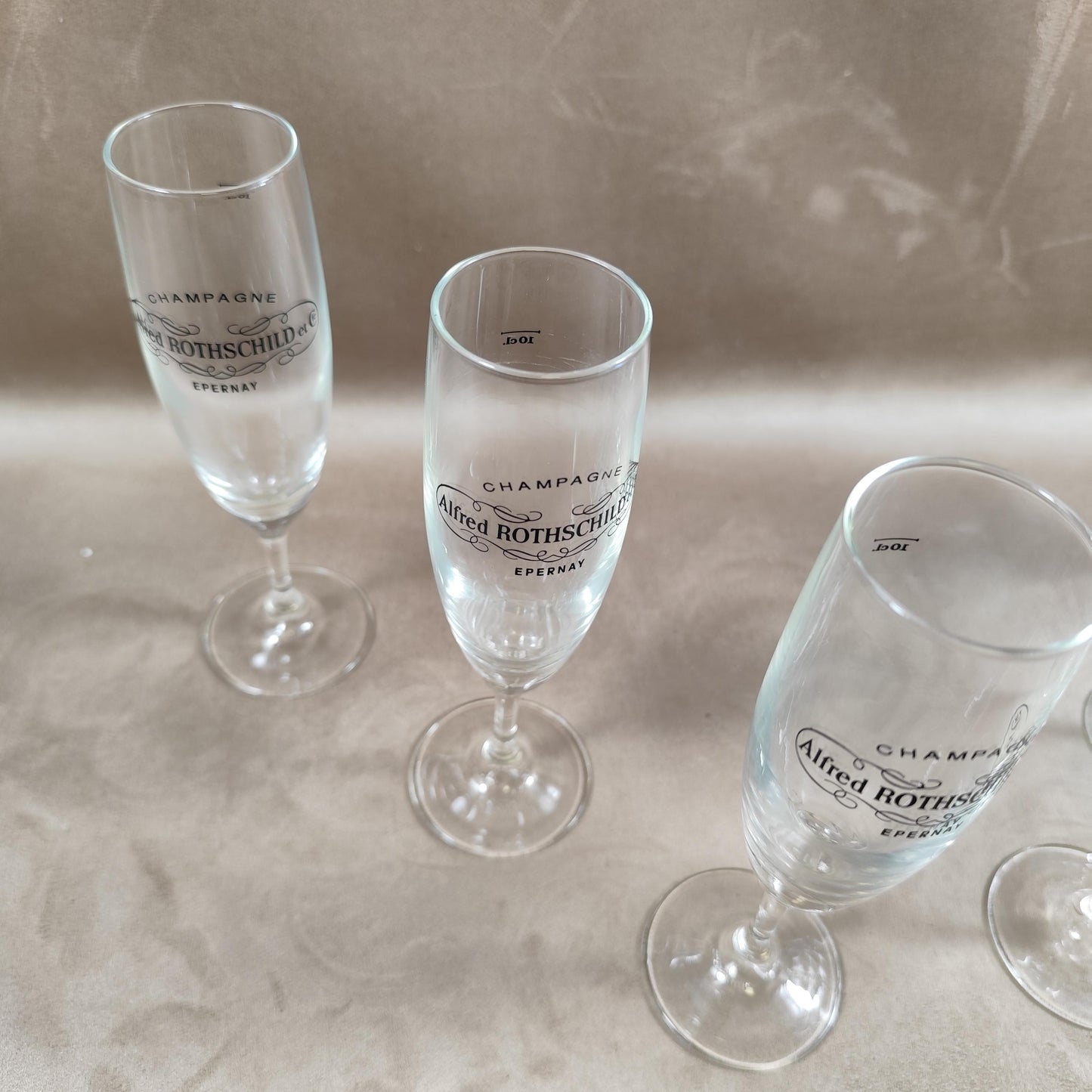 Lot de 6 flutes Champagne Alfred Rothschild en verre vintage Made in France 1980