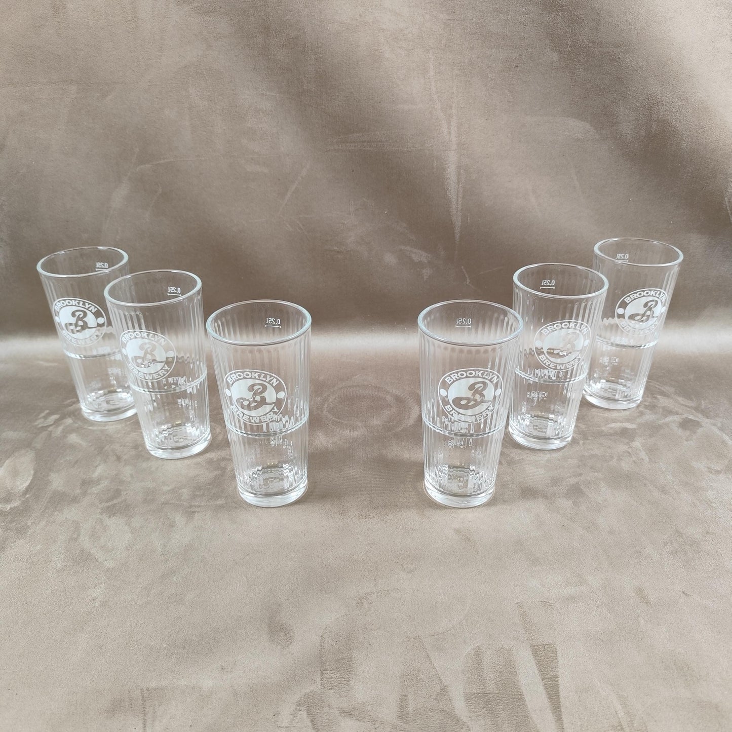Lot de 6 verres à bière Brooklyn Brewery Made in France Vintage 1990