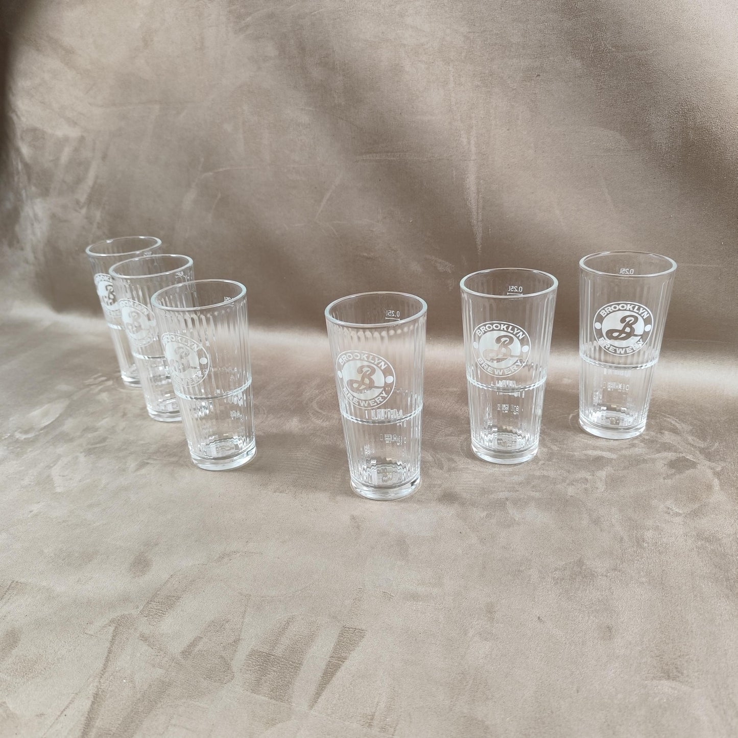 Lot de 6 verres à bière Brooklyn Brewery Made in France Vintage 1990