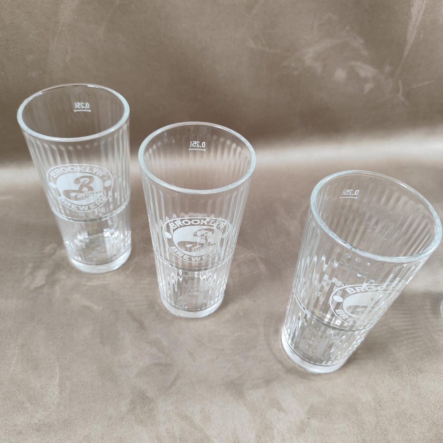 Lot de 6 verres à bière Brooklyn Brewery Made in France Vintage 1990