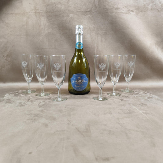 Lot de 6 flûtes Champagne Canard-Duchêne Made in France Vintage 1970