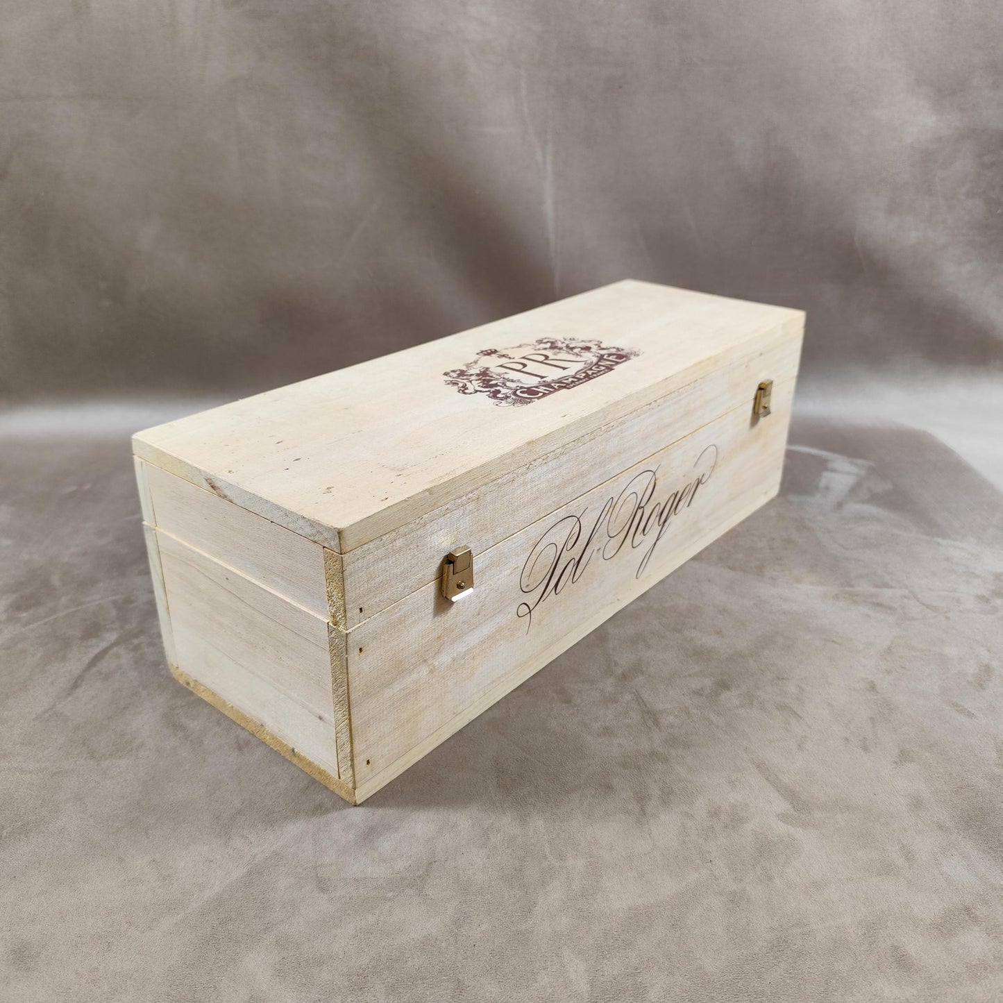 Caisse en Bois pour Bouteille de Champagne Pol Roger Made in France Vintage 1980