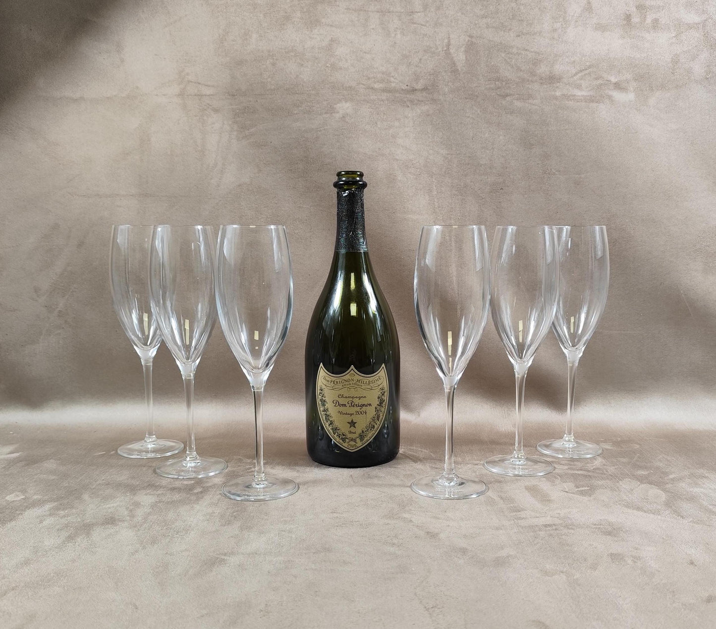 VERY RARE 6 magnifiques flutes en cristal Champagne Dom Perignon vintage