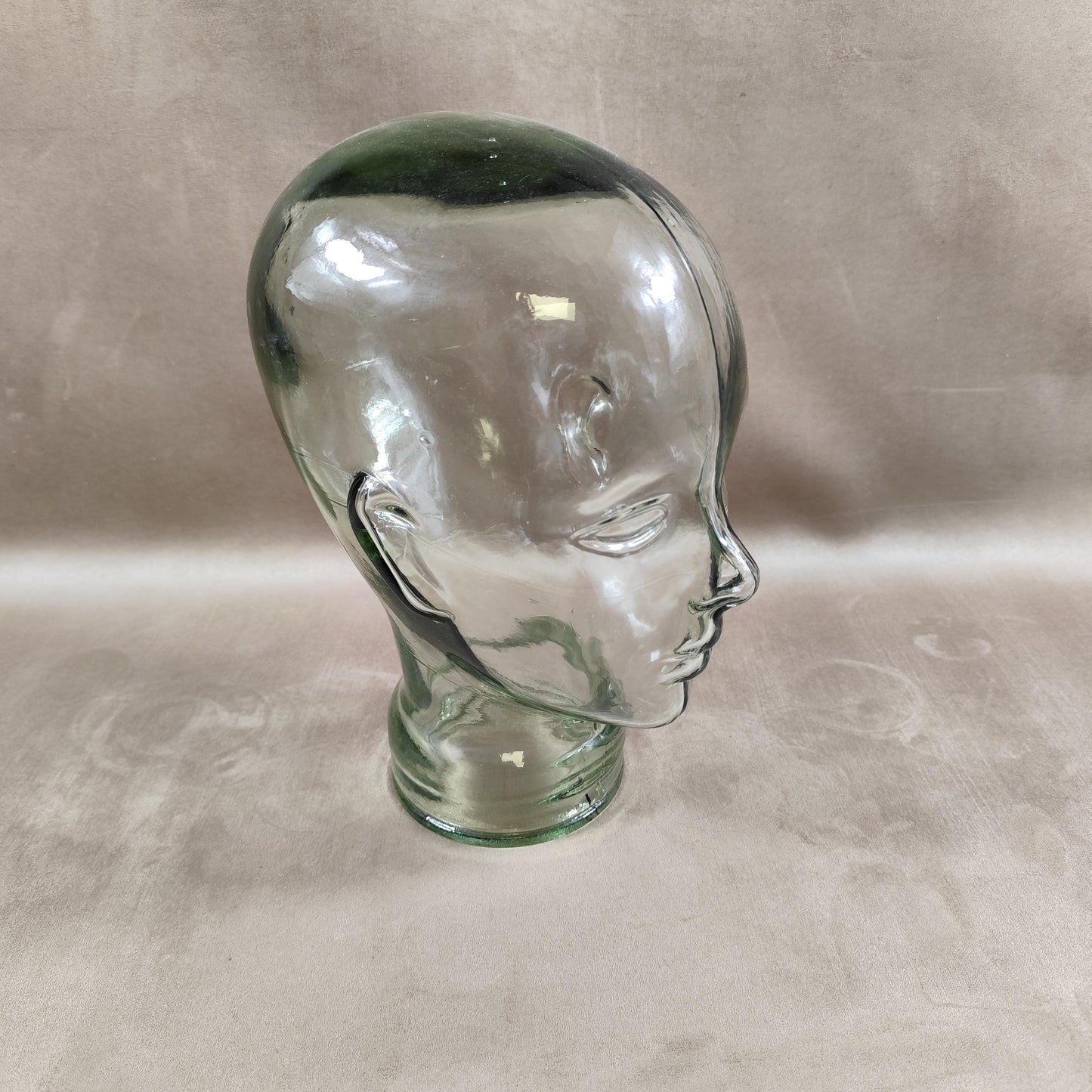 VERY RARE Tête Marotte Porte Chapeau en verre Made in France Vintage 1900