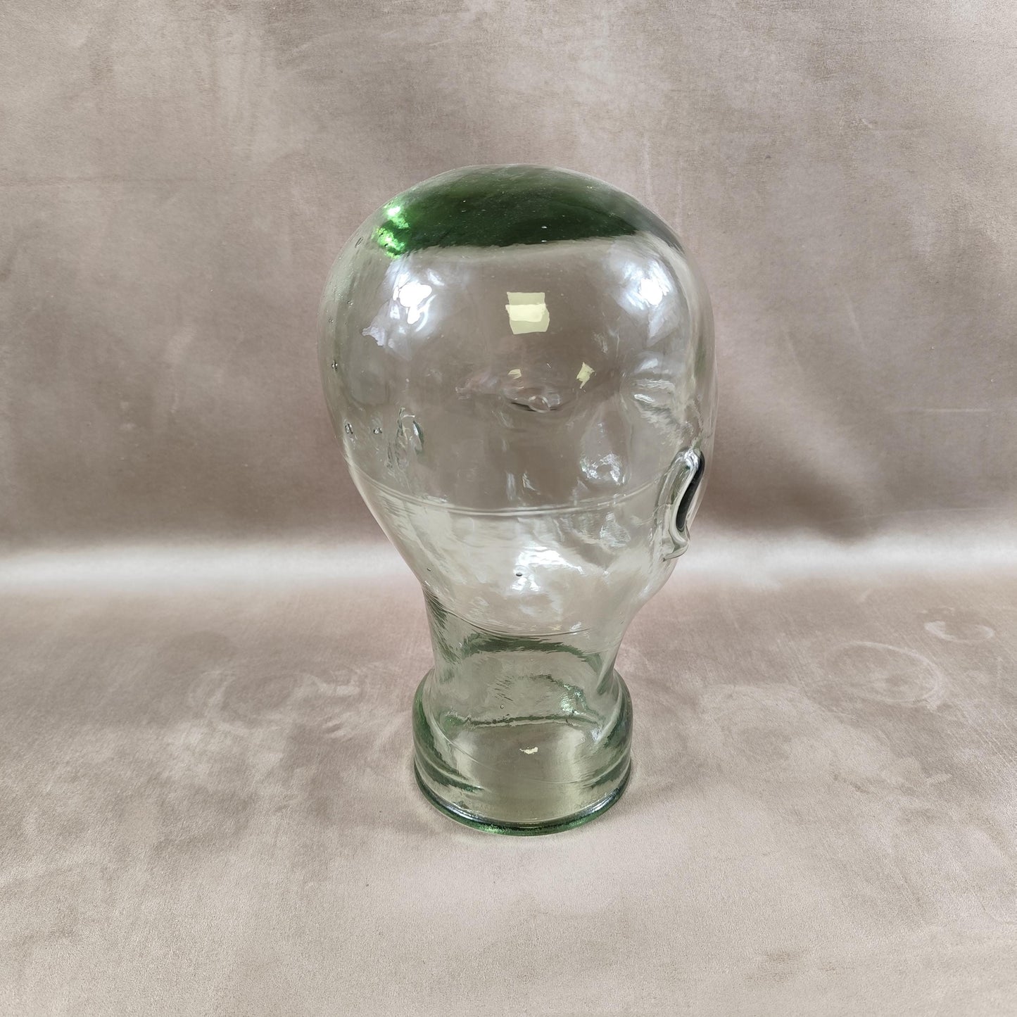 VERY RARE Tête Marotte Porte Chapeau en verre Made in France Vintage 1900