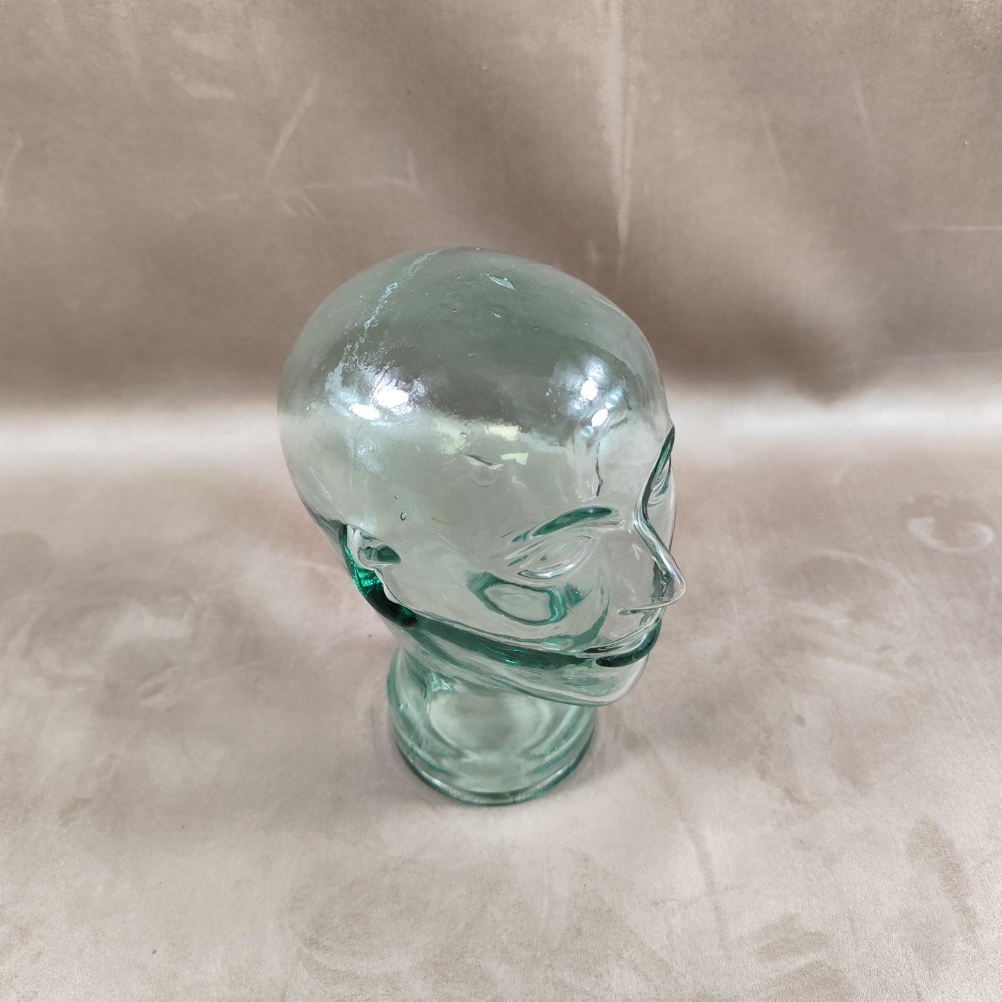 VERY RARE Tête Marotte Porte Chapeau en verre Made in France Vintage 1900