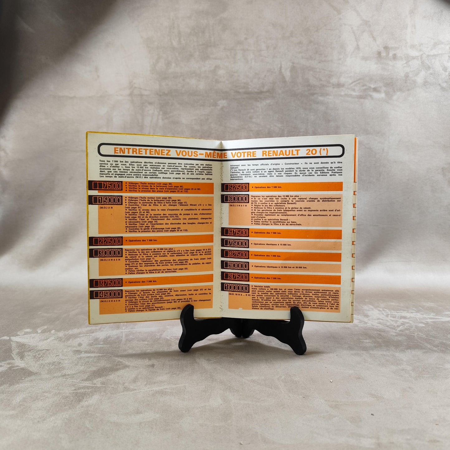 Livret Renault pour la Renault 20 Made in France Vintage 1980