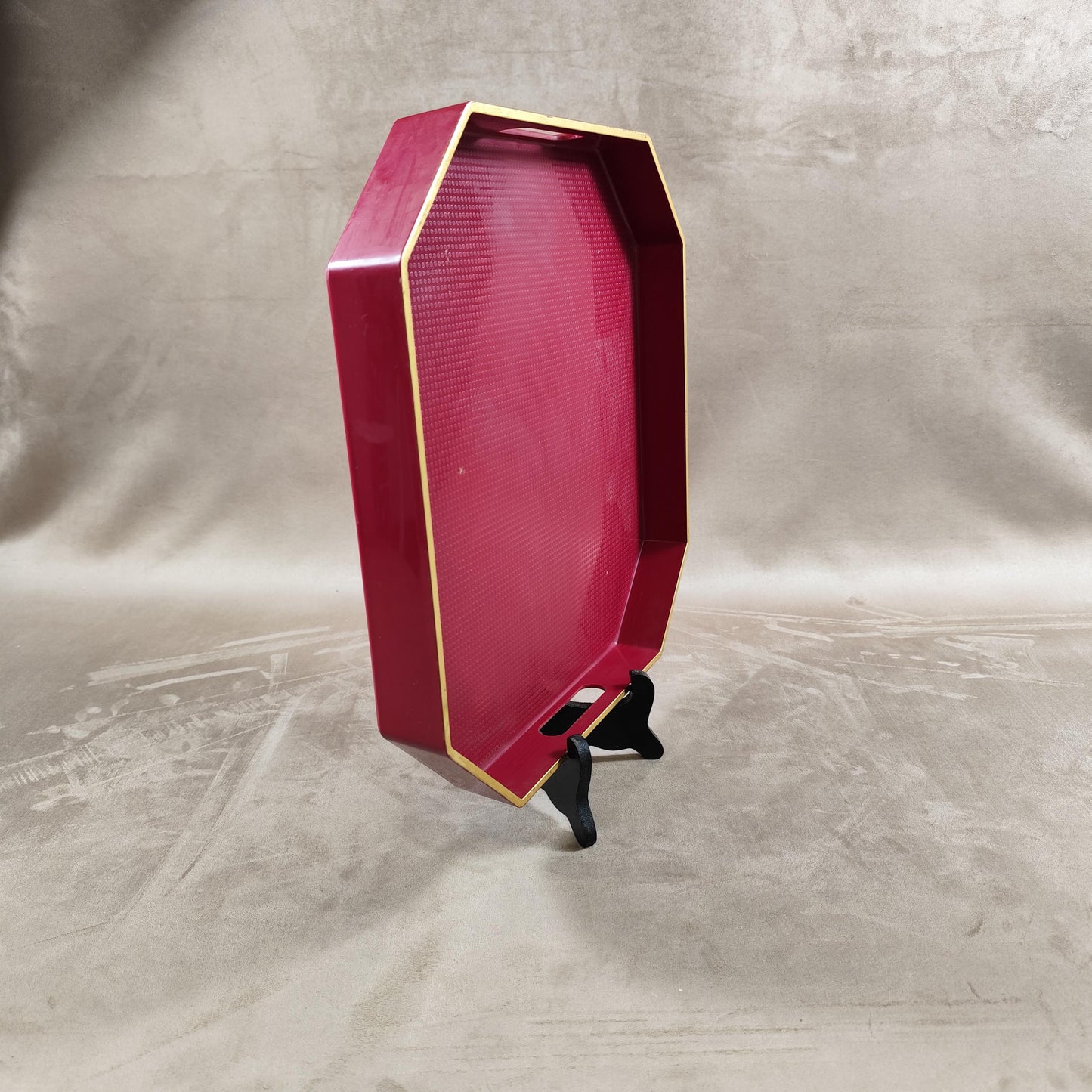 Plateau de Service Johnnie Walker en plastique rouge  Made in France Vintage 1980