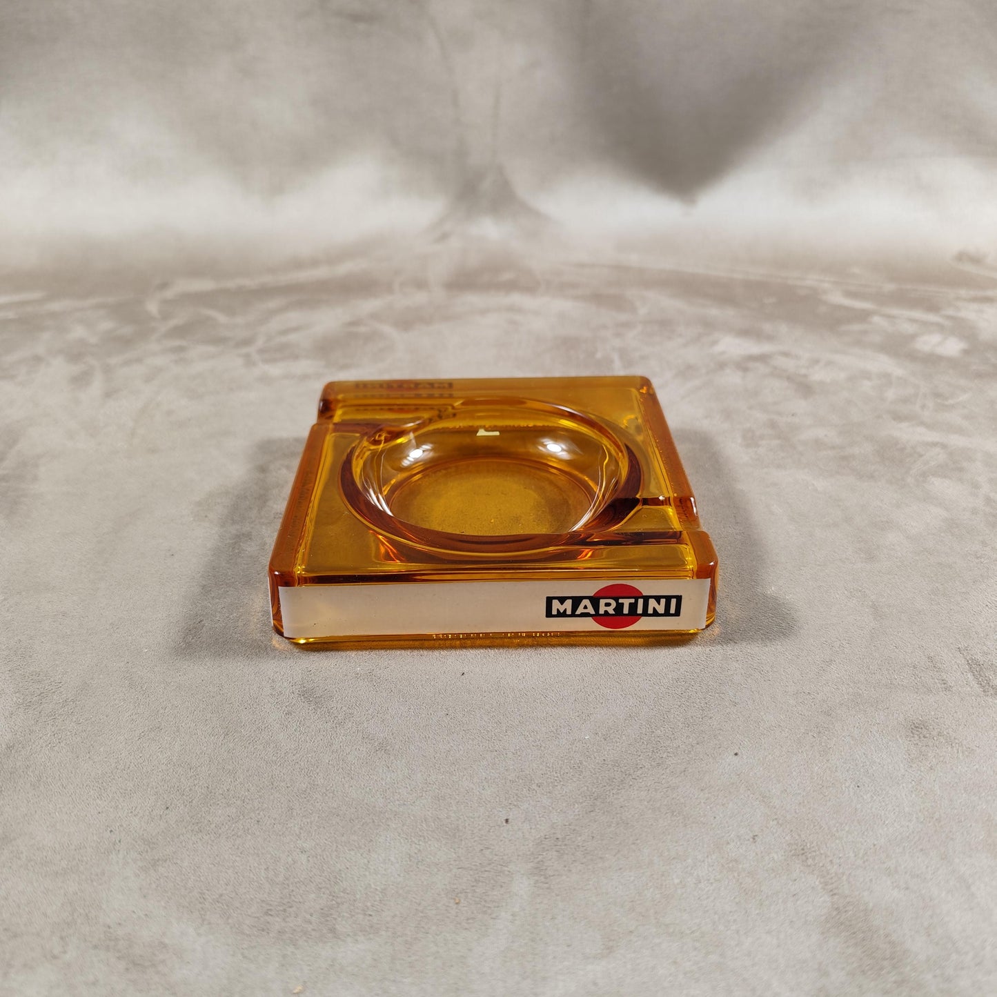 Cendrier Martini en verre ambre Made in Italy Vintage 1980
