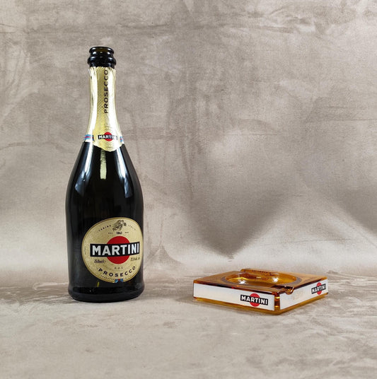 Cendrier Martini en verre ambre Made in Italy Vintage 1980