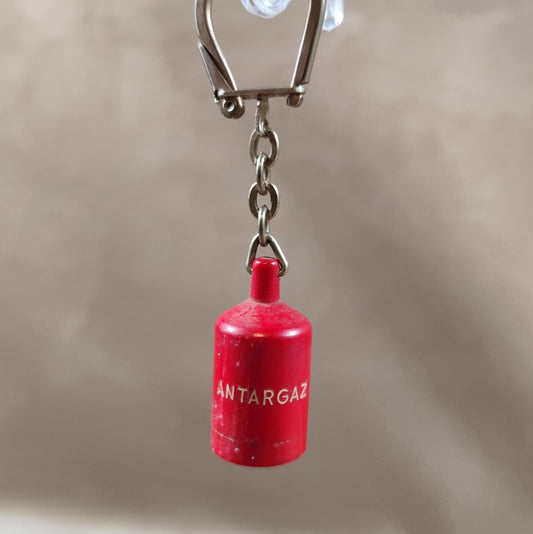 Porte clés Publicitaire vintage Antargaz en forme de bouteille de gaz rouge