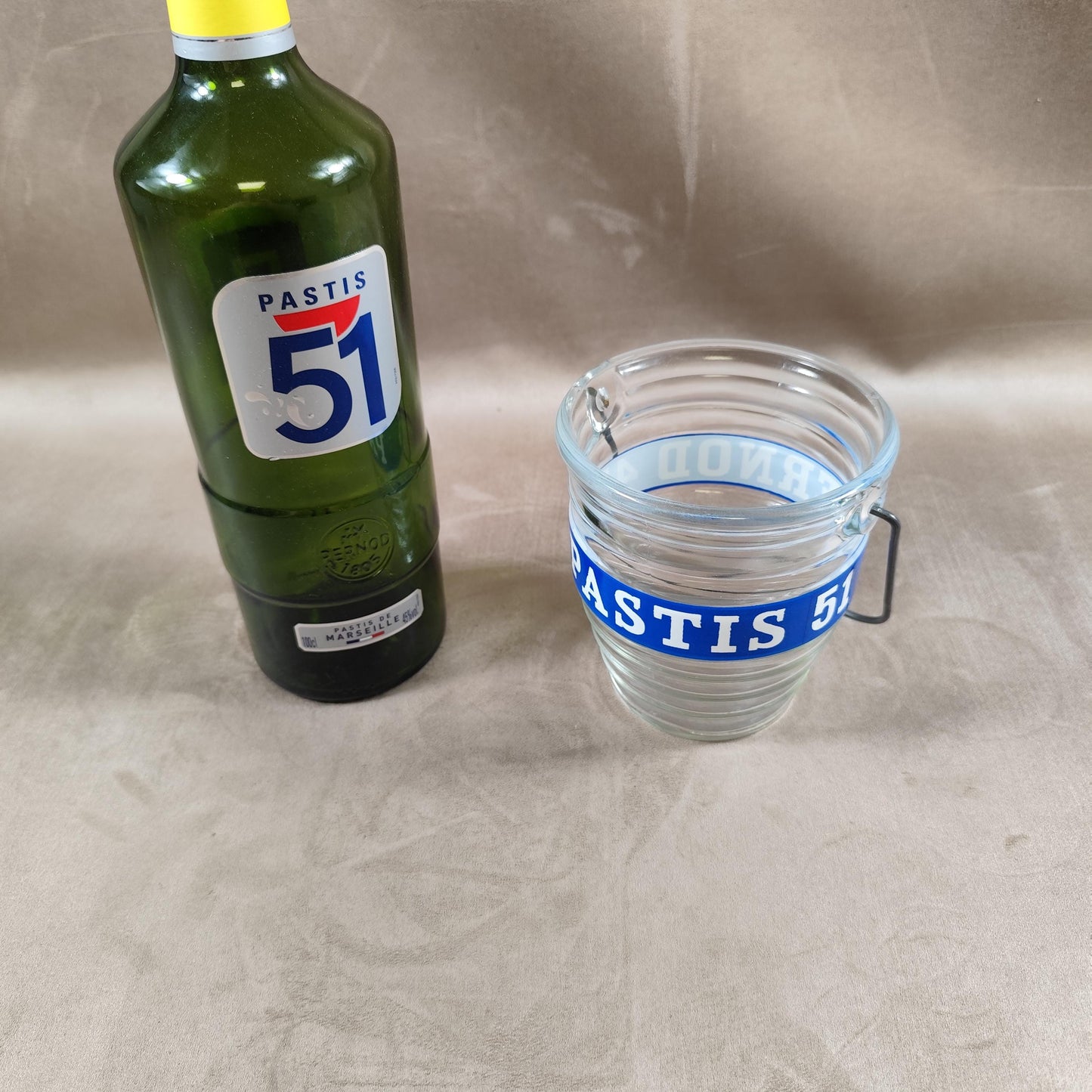 Seau à glace Pastis 51 en verre Made in France Vintage 1970