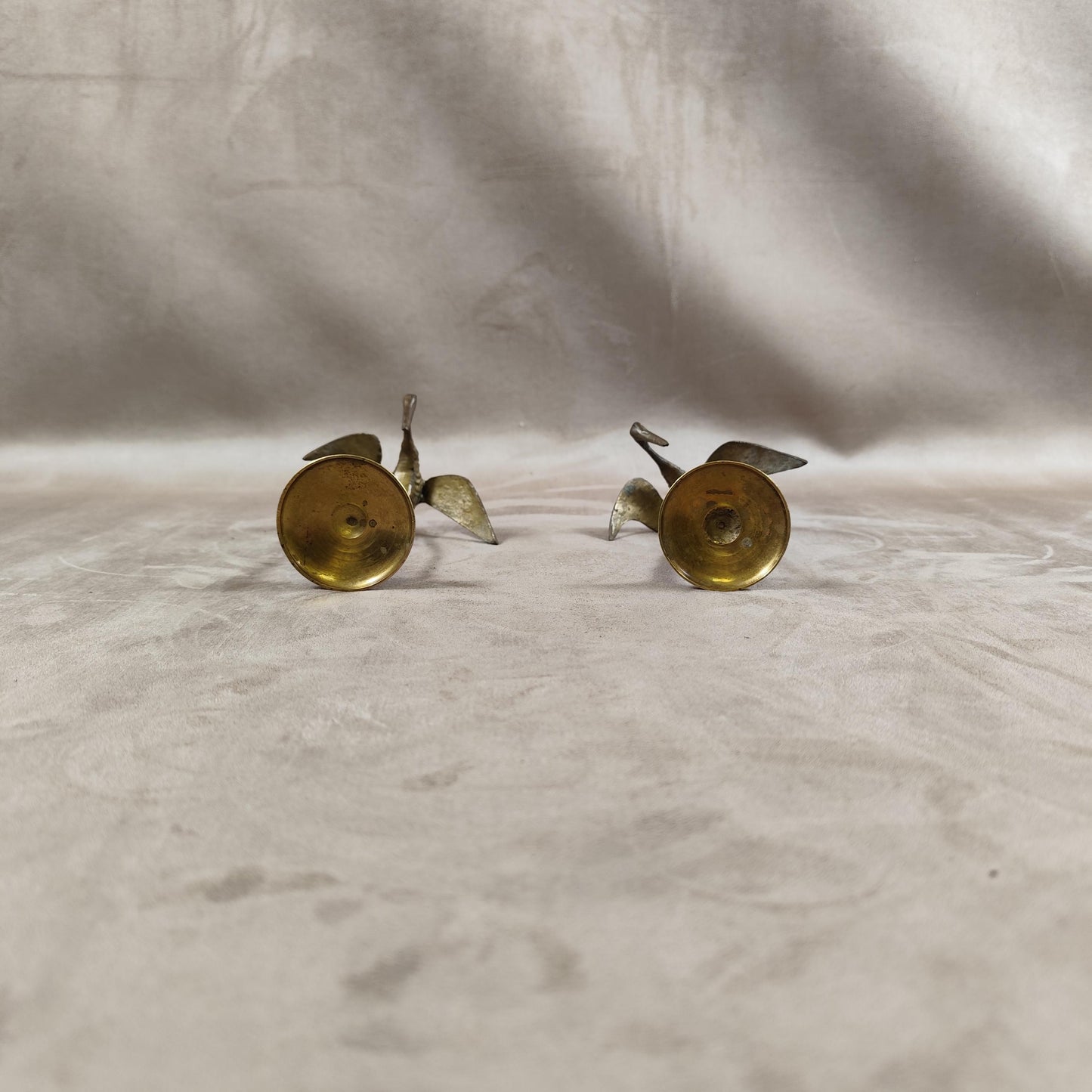 Lot de 2 figurines d'oiseaux en laiton Made in France Vintage 1970