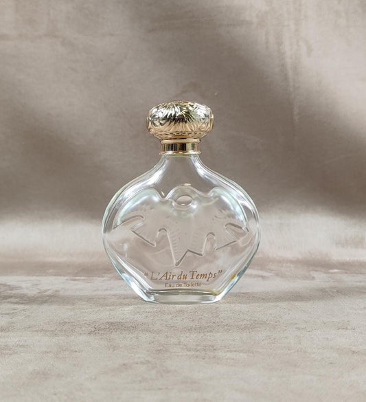 Flacons de parfums vide Nina Ricci Paris L'air du Temps par René Lalique en verre vintage Made in France
