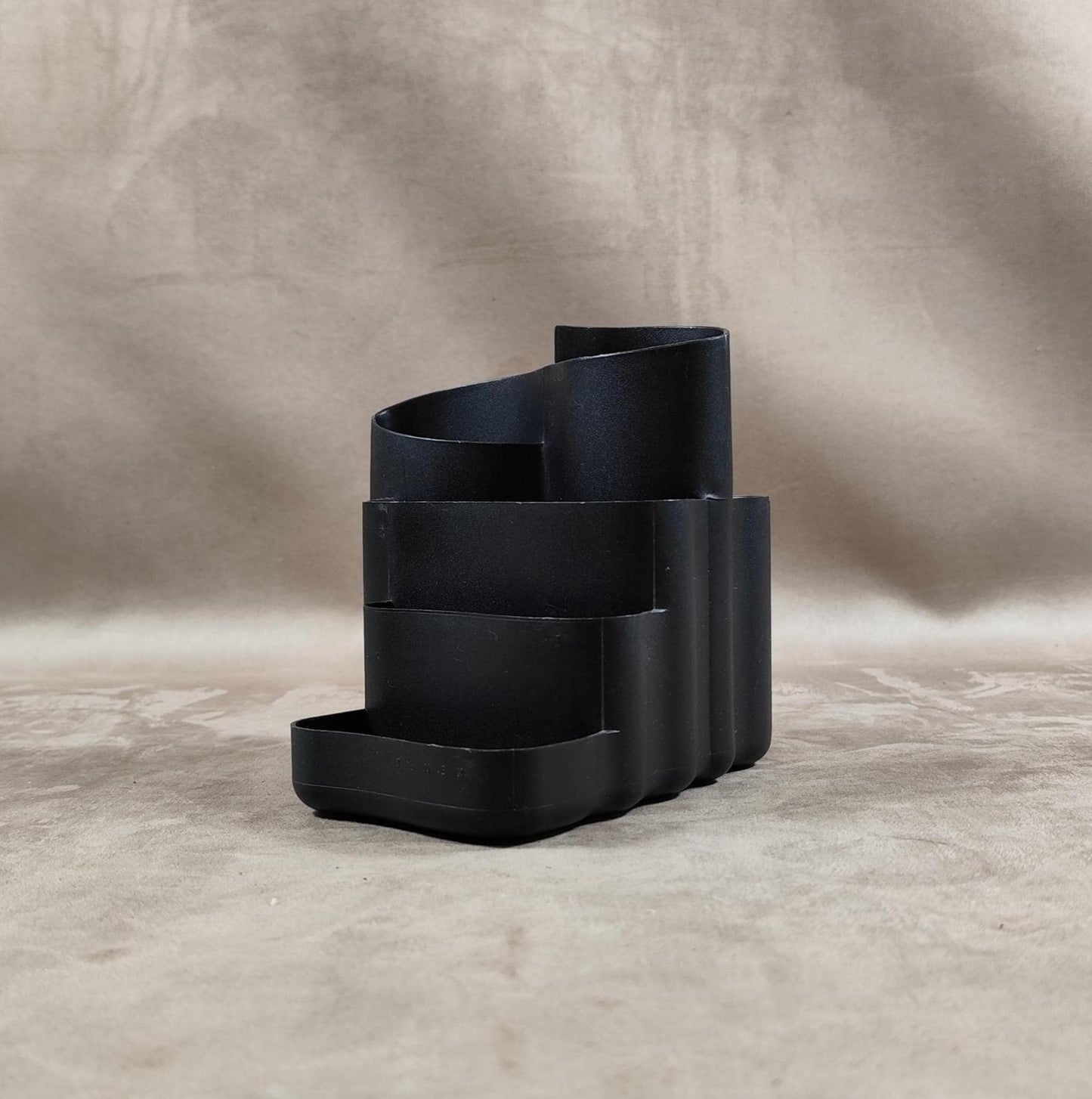 Organisateur de bureau TENEX en plastique noir Made in USA Vintage 2000