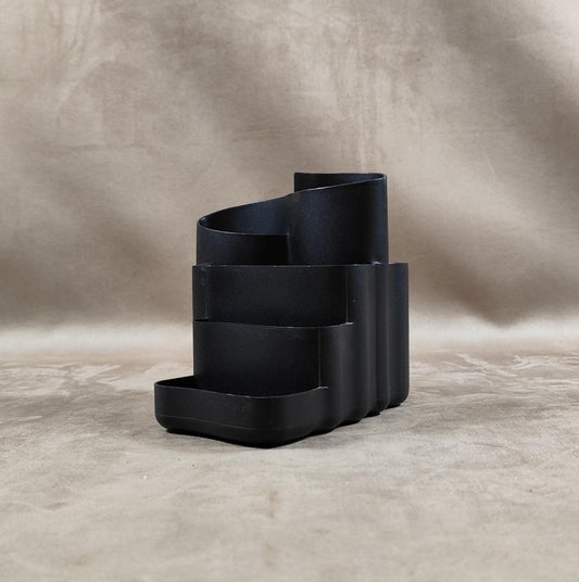 Organisateur de bureau TENEX en plastique noir Made in USA Vintage 2000