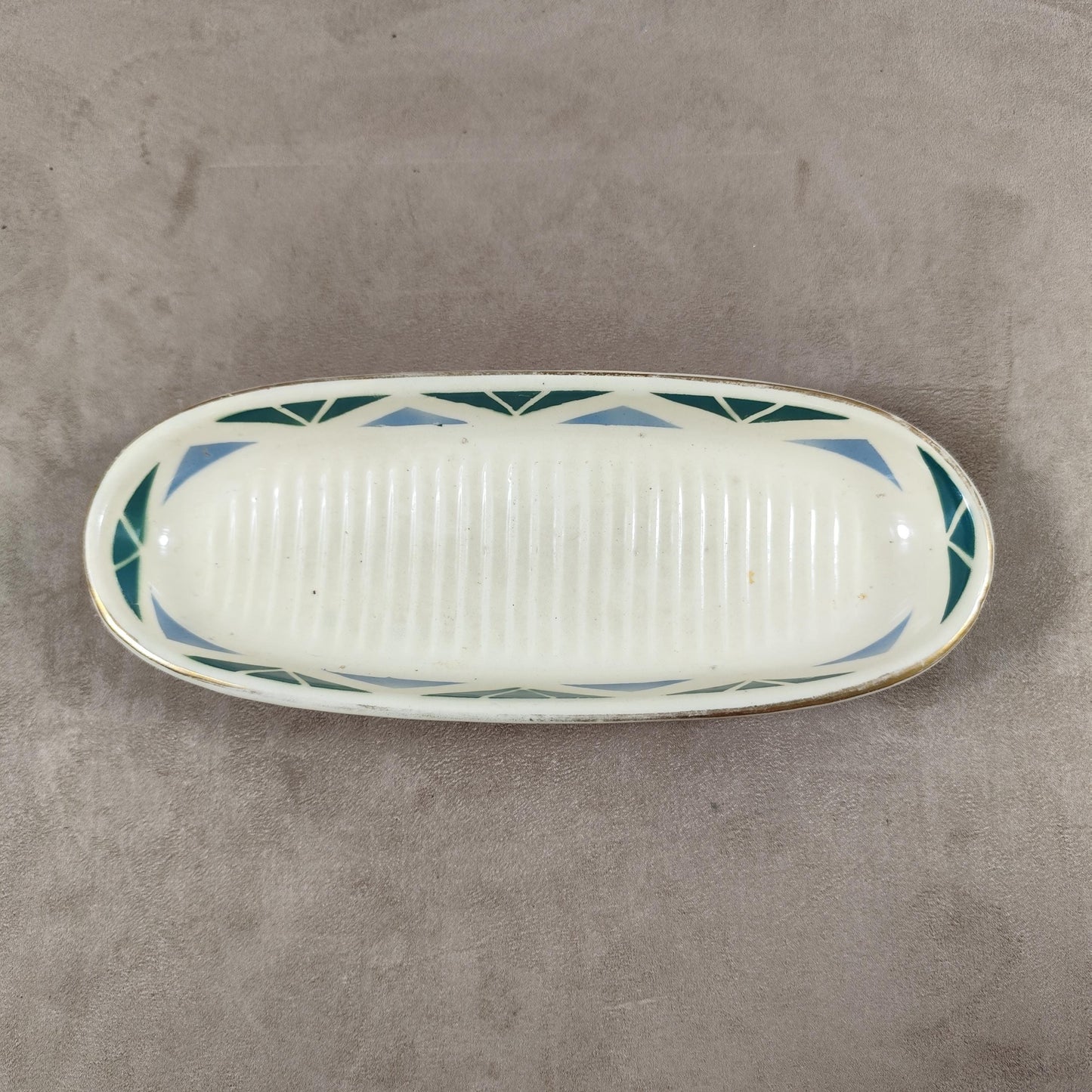 Porte savon en faïence par RANAISE le Moulin des Loups Made in France Vintage 1970