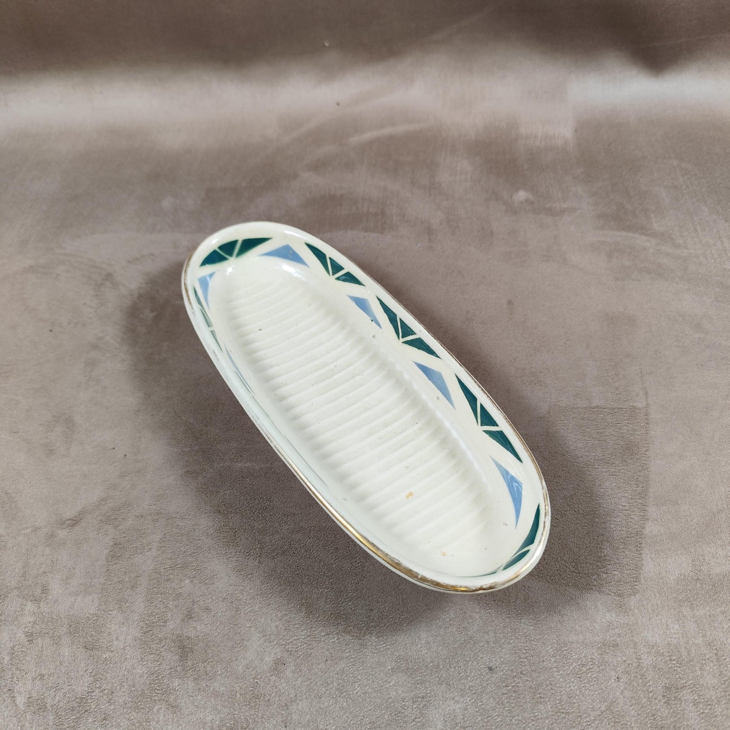 Porte savon en faïence par RANAISE le Moulin des Loups Made in France Vintage 1970