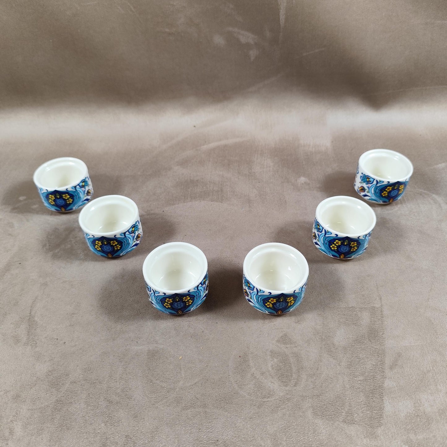 Lot de 6 coquetiers Villeroy & Boch modèle Izmir en faience vintage Made in Luxembourg 1980