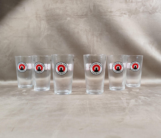 Lot de 6 verres à bière Camden Town en verre Made in France Vintage 2000
