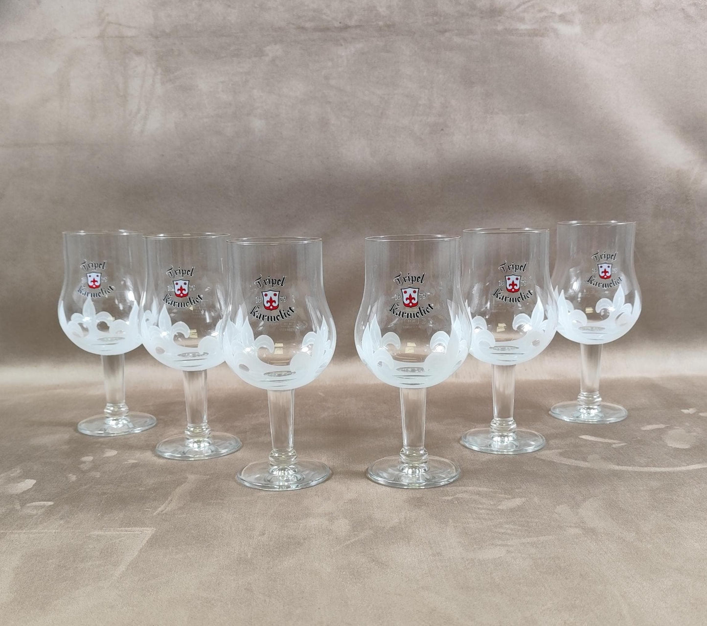 Lot de 6 verres à bière Tripel Karmeliet Made in France Vintage 2000