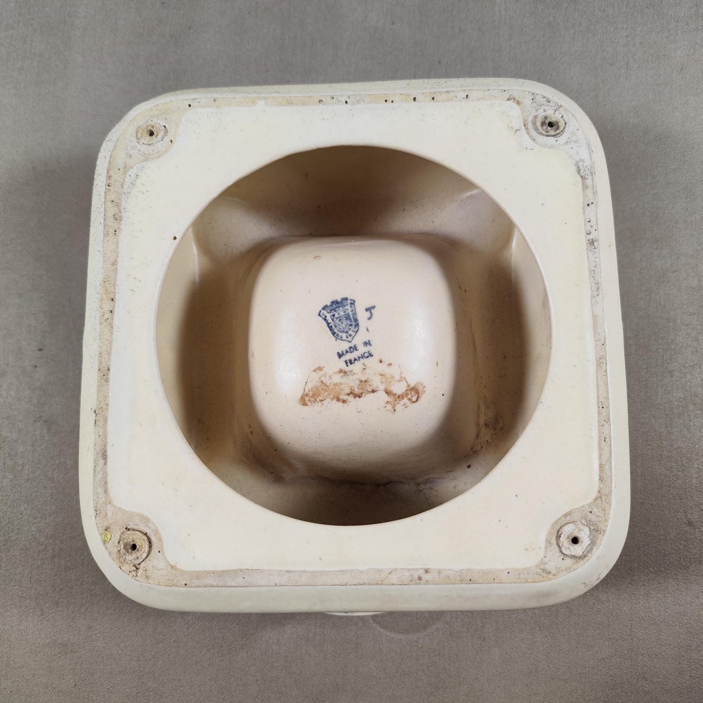 RARE Cendrier Champagne Taittinger en céramique blanche et noir Made in France Vintage 1970