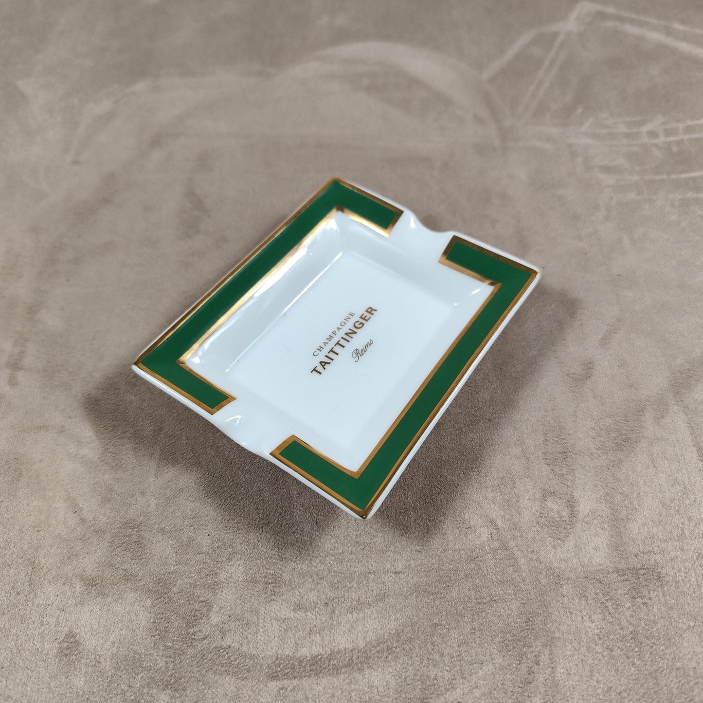 Cendrier Champagne Taittinger en céramique Made in France Vintage 1980