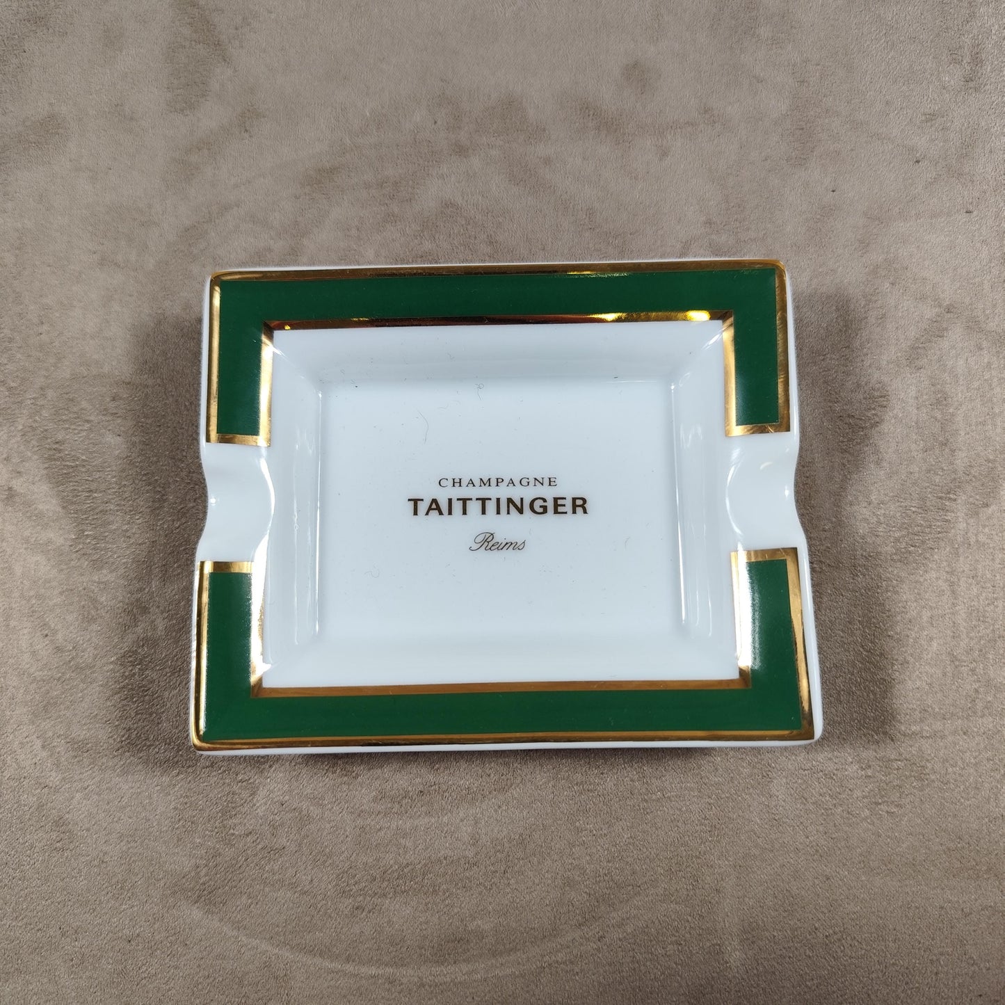Cendrier Champagne Taittinger en céramique Made in France Vintage 1980