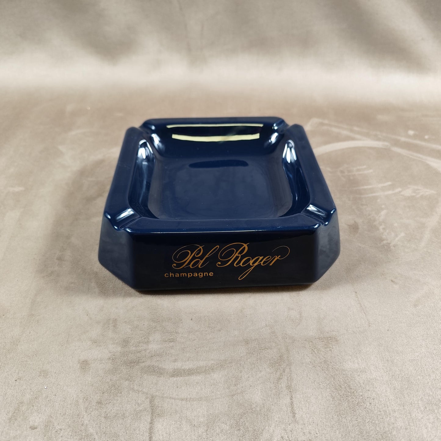 Cendrier Pol Roger en faience Made in France Vintage 1980
