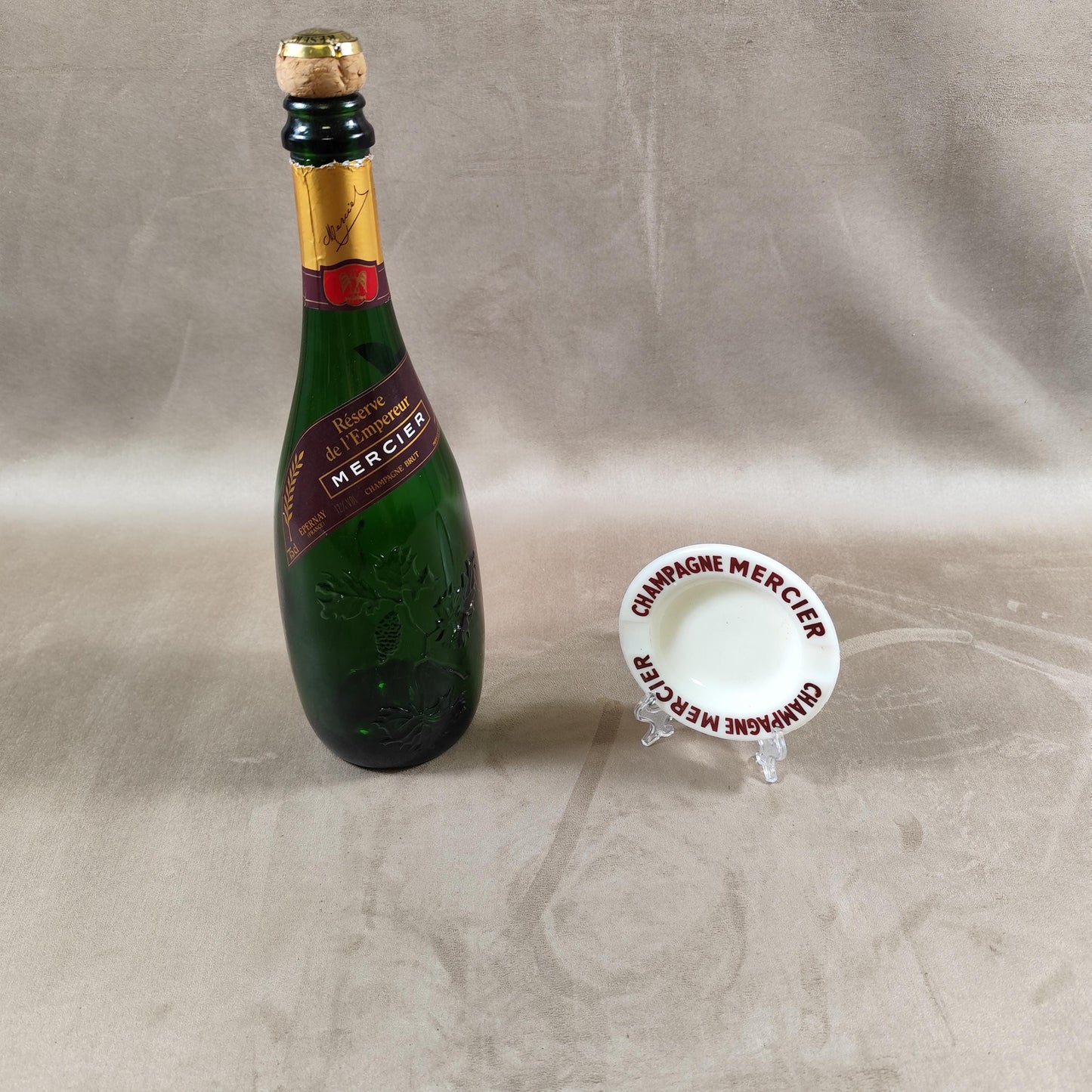 Cendrier Champagne Mercier Epernay en verre Made in France Vintage 1970