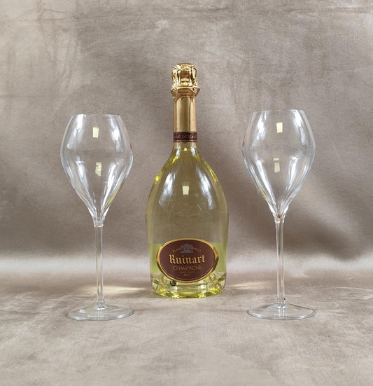 Lot de 2 flutes Champagne Ruinart Made in France Vintage 1980