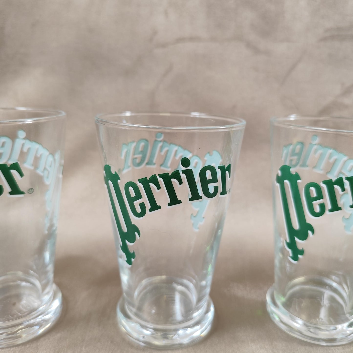 Lot 6 verres Perrier eau gazeuse Made in France Vintage 1980