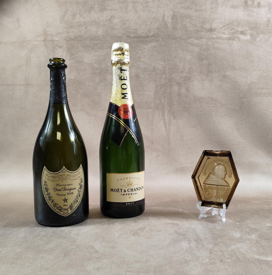 Cendrier publicitaire en verre Moët & Chandon Champagne Dom Perignon Made in France Vintage 1930
