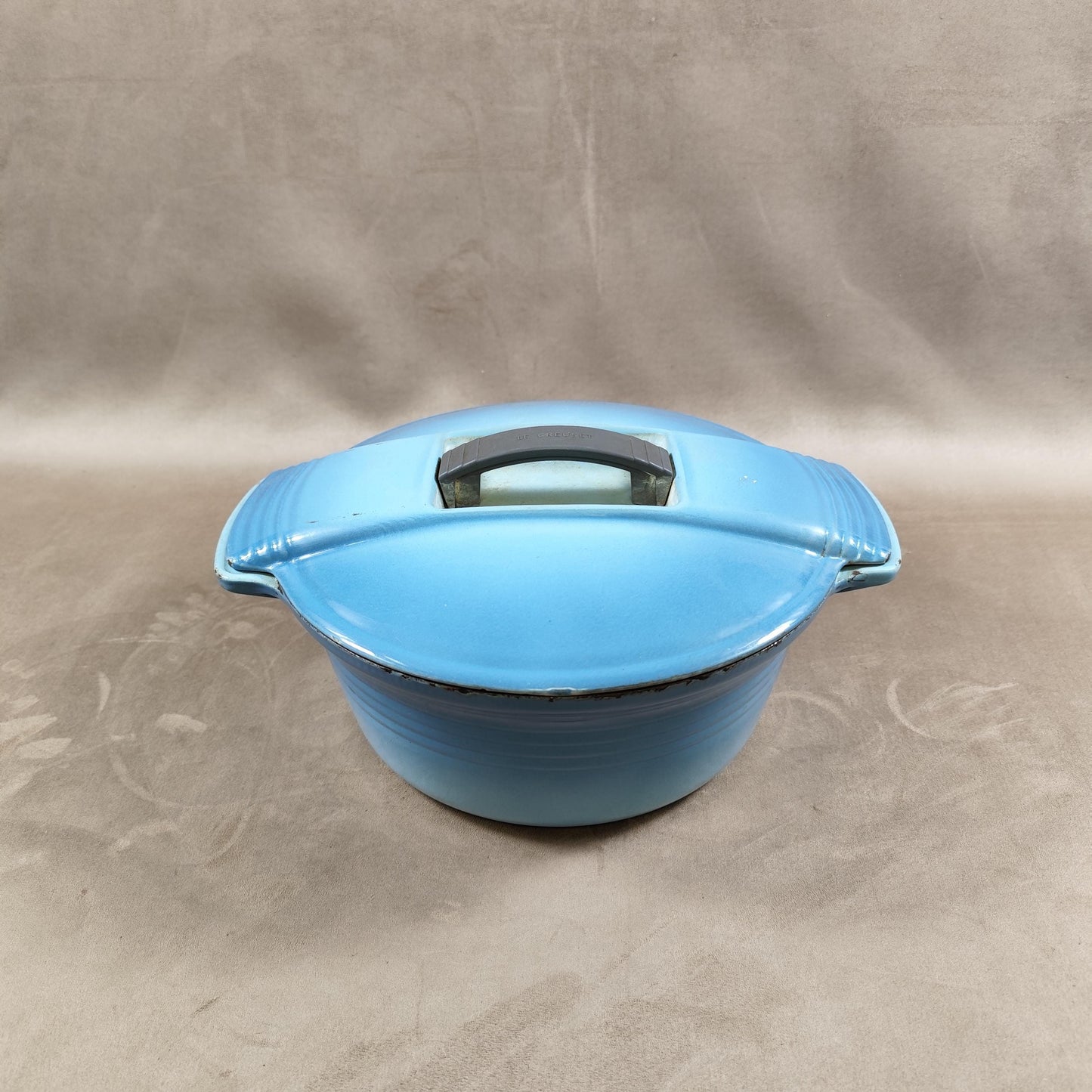 Cocotte LE CREUSET en fonte émaillée bleue Made in France Vintage 1970