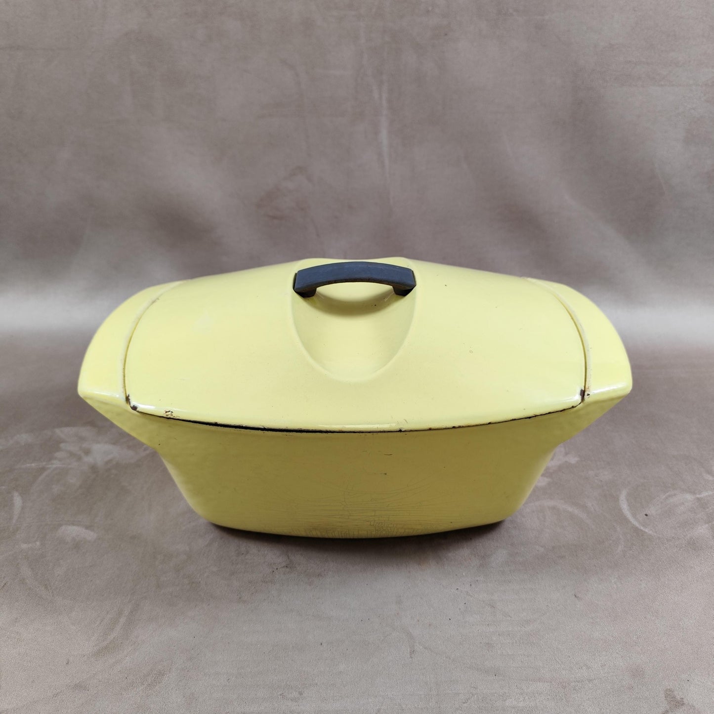 RARE La Coquelle by Raymond Loewy fonte émaillée jaune Made in France Vintage 1960