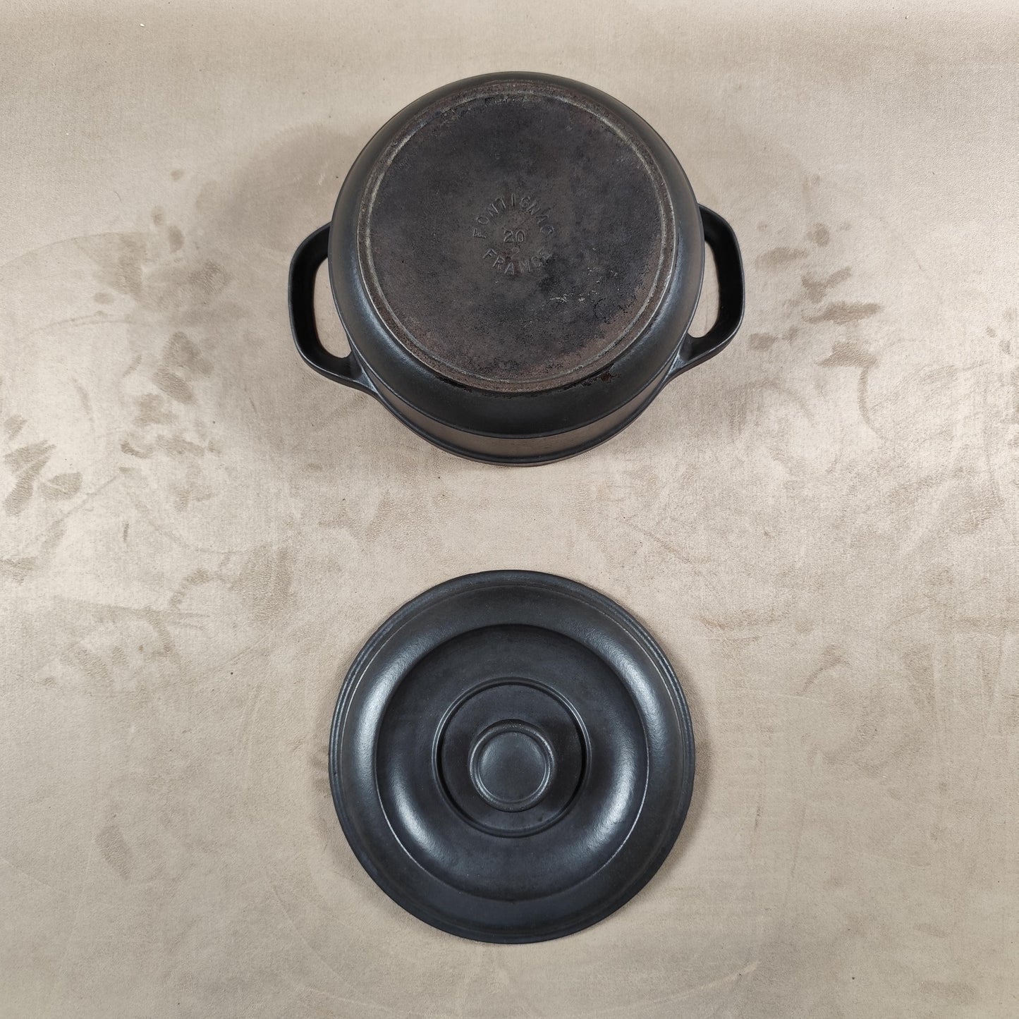 Cocotte en fonte noire Fontignac Made in France Vintage 1970