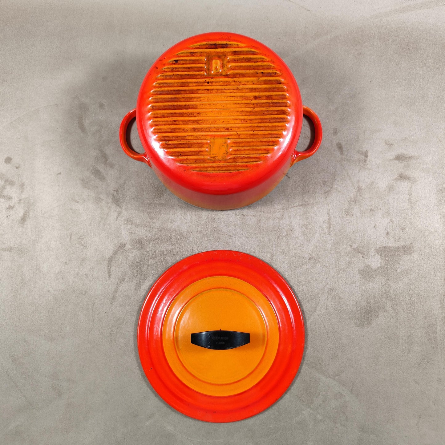 Cocotte LE CREUSET en fonte émaillée volcanique Made in France Vintage 1970