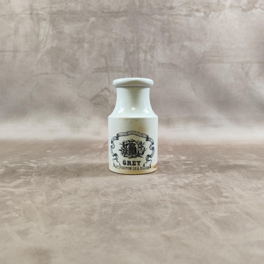RARE Moutardier ancien en grès Moutarde Grey-Poupon à Dijon Creil et Montereau Made in France 1900