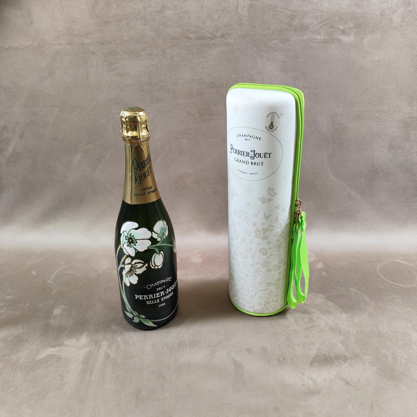 Sac isotherme de transport pour bouteille de champagne Perrier Jouet Made in France Vintage 1980