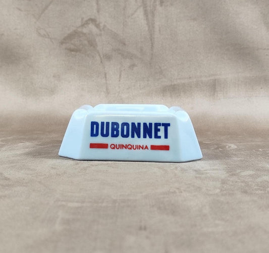 Cendrier publicitaire DUBONNET en verre bleu Made in France Vintage 1970