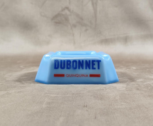 Cendrier publicitaire DUBONNET en verre bleu Made in France Vintage 1970
