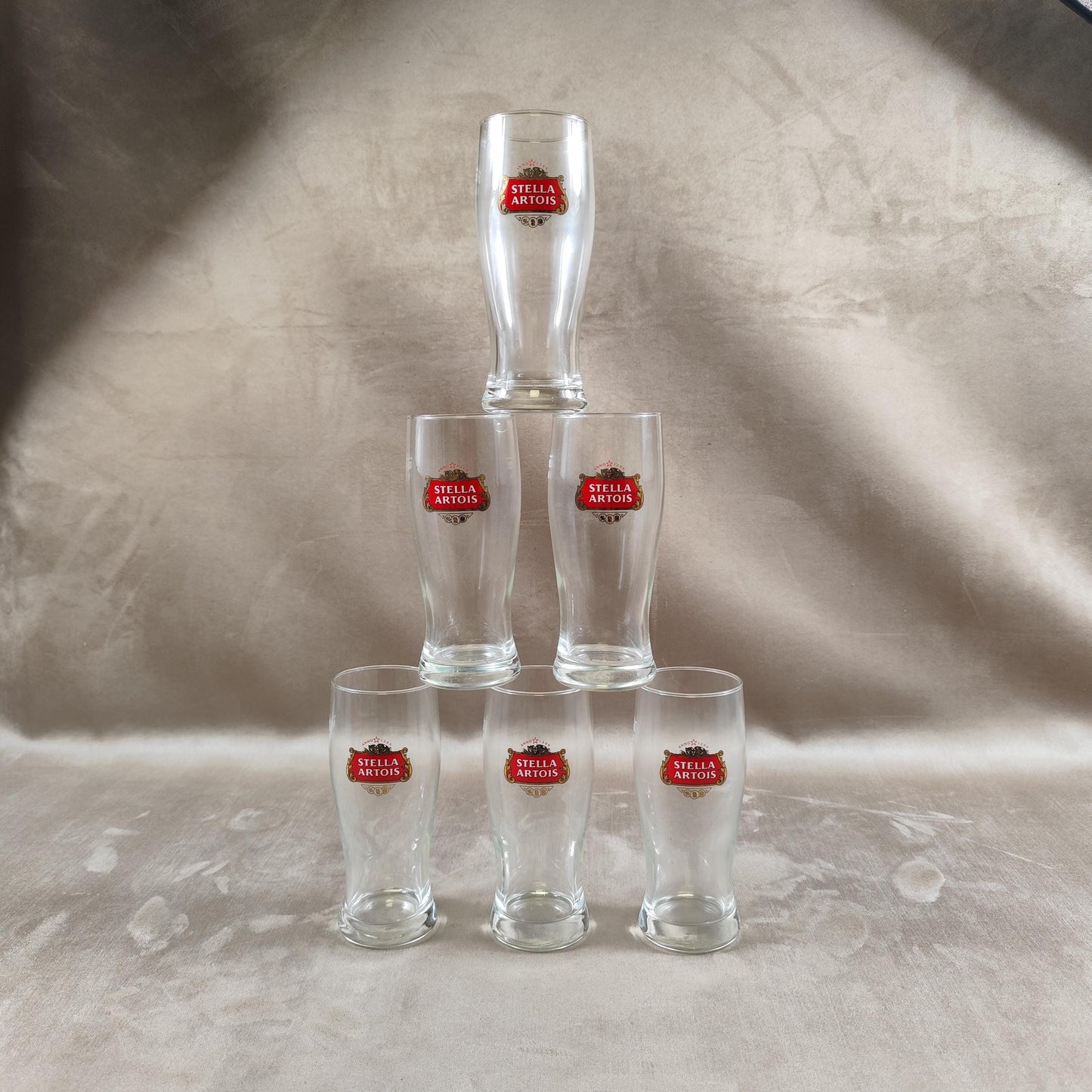 Lot de 6 verres à bière Stella Artois en verre Made in France Vintage 1980